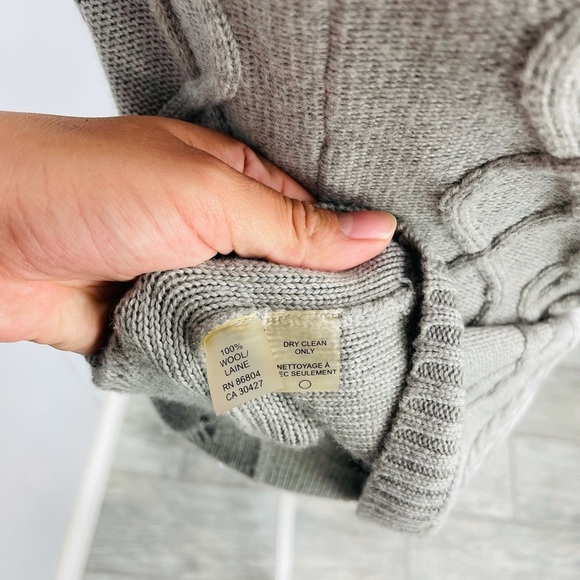 MAGASCHONI 100% Wool Grey Cable Knit Sleeveless Mini Fitted Dress - Picture 4 of 4